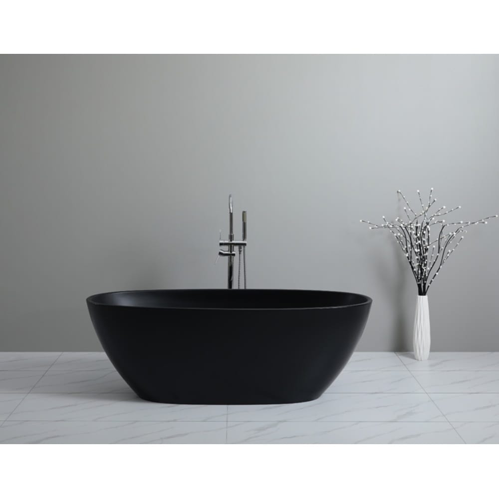 KDK Bathtubs Stella STBT1500MB Free Standing Bathtub Matte Black Inside and Outside 1500*750*590mm