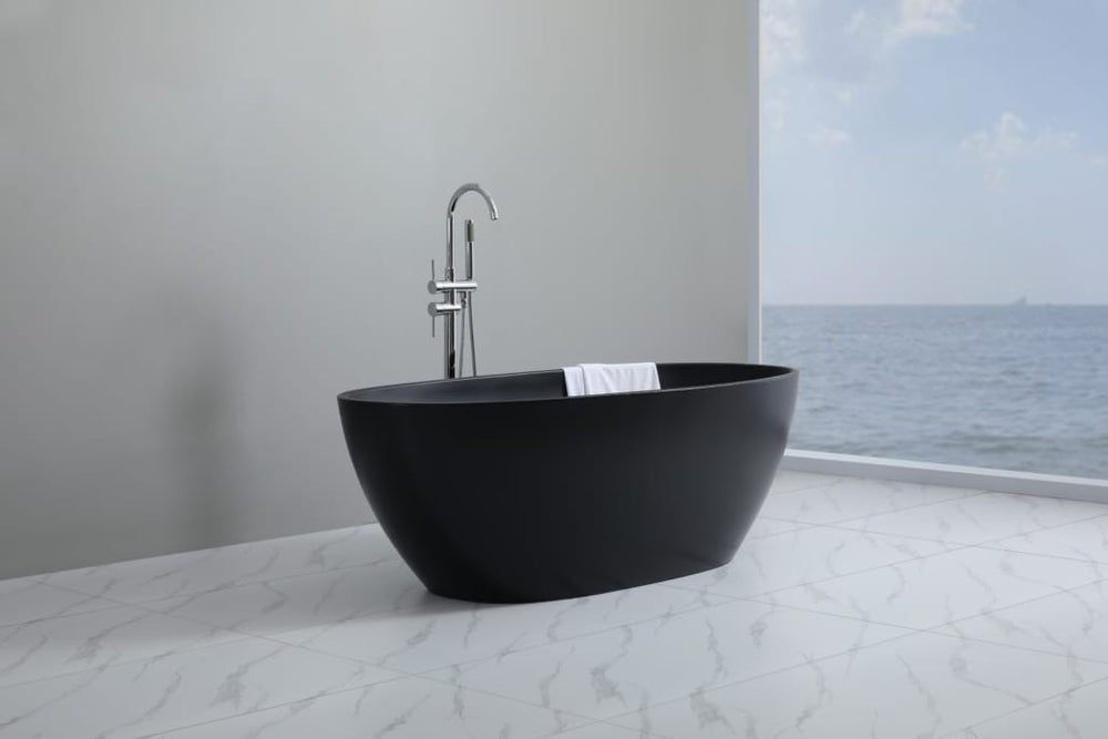 Stella STBT1500MB Free Standing Bathtub Matte Black Inside and Outside 1500*750*590mm