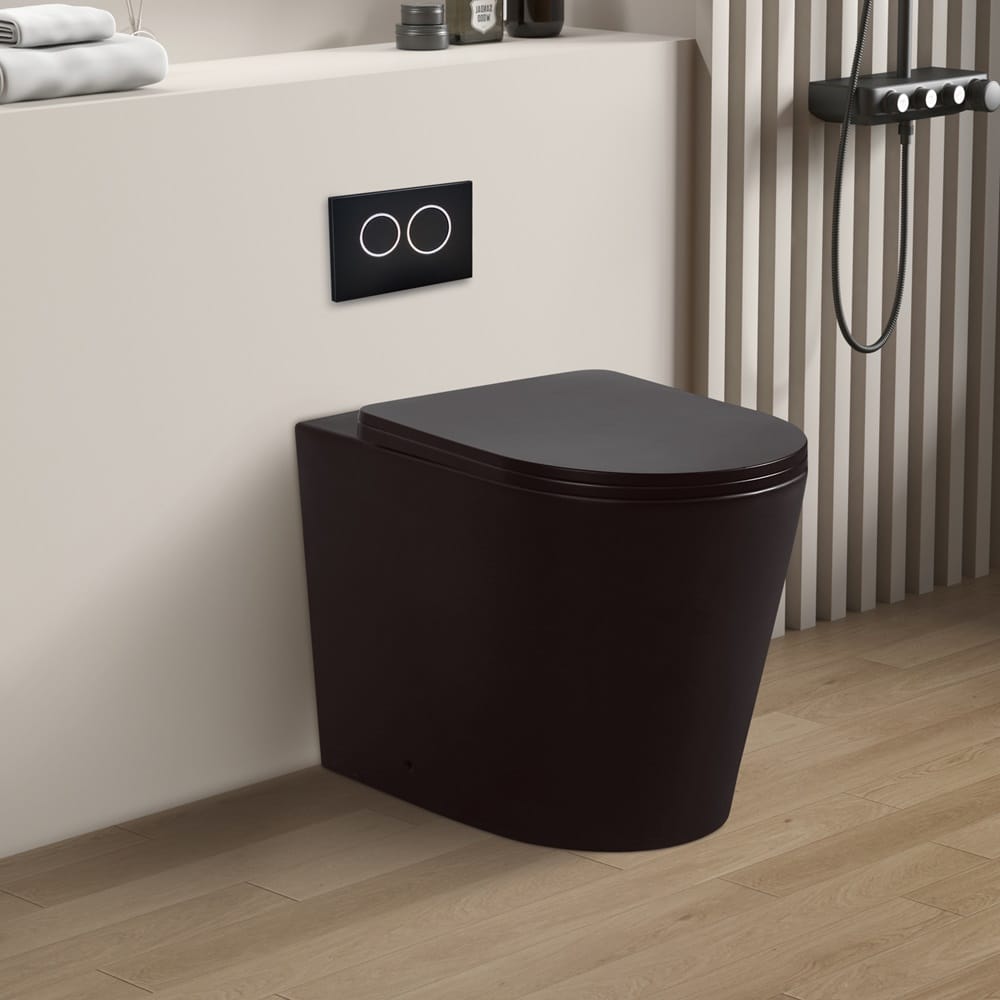 KDK Toilets Avis Rimless Wall Faced Floor Pan KDK102R-MB Matt Black