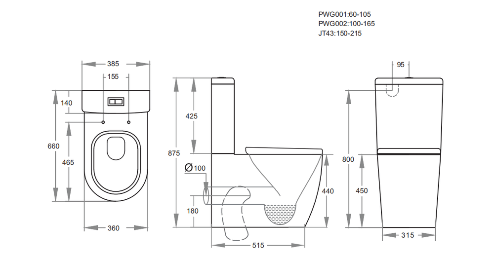 Elvera Ambulant RimlessToilet Suite KDK027R