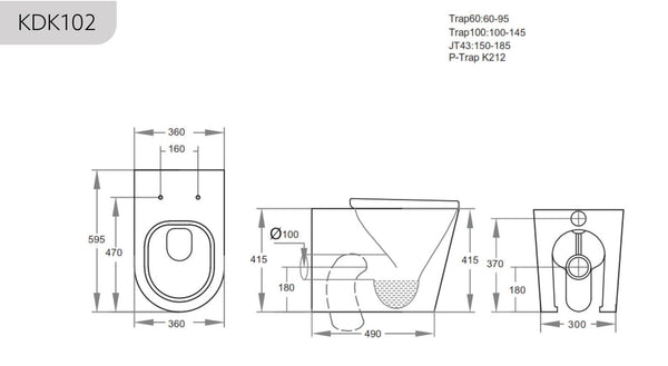 KDK Toilets Geberit In-Wall Floor Toilet Suit