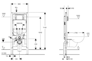 KDK Toilets Geberit In-Wall Wall Hung Toilet Suit