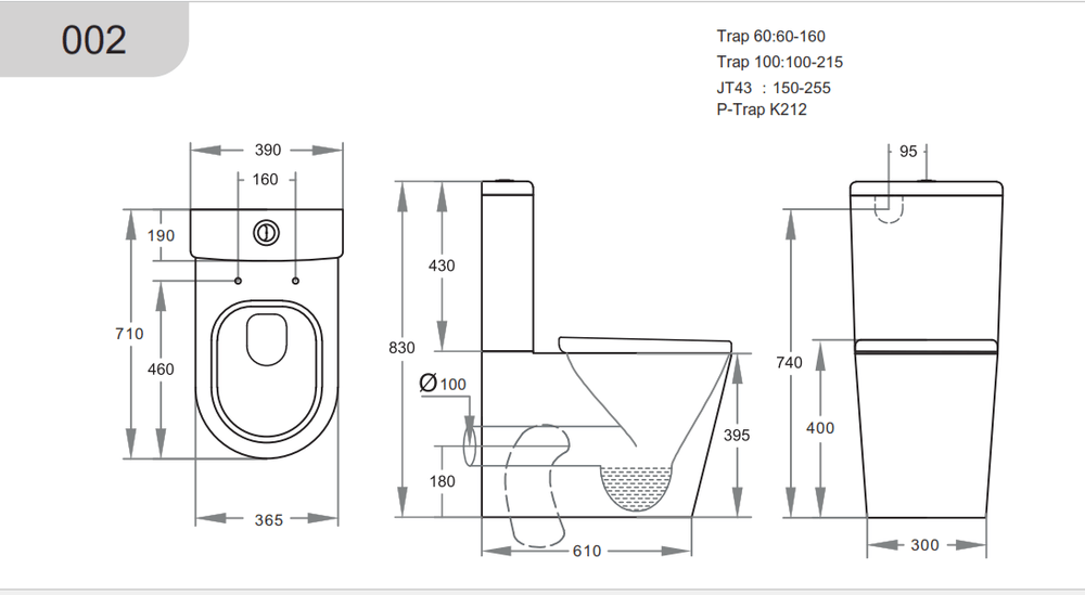 KDK002-B — Avery BTW KDK002-B Toilet Suite