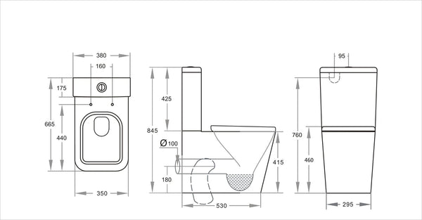 KDK Toilets KDK003 — Qubist KDK003 Toilet Suite