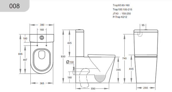 KDK Toilets KDK008-B — Kasey KDK008-B Toilet Suite