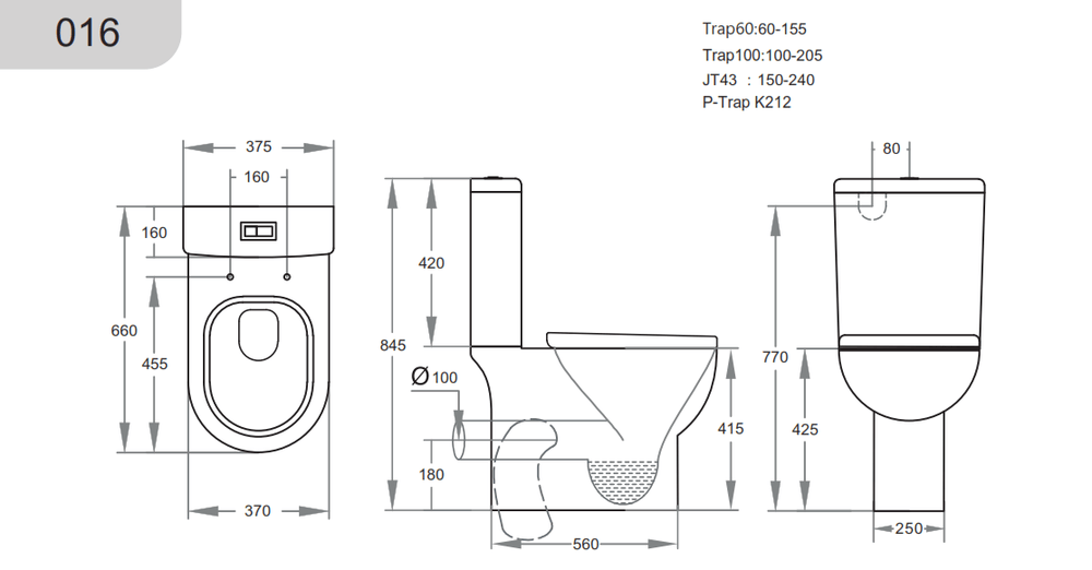 KDK016 — Theo KDK016 Toilet Suite