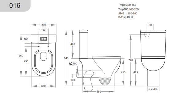KDK Toilets KDK016 — Theo KDK016 Toilet Suite