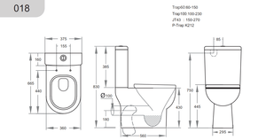 KDK Toilets KDK018 — Bela KDK018 Skew Toilet Suite