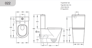 KDK Toilets KDK022 — Livis KDK022 Rimless Toilet Suite