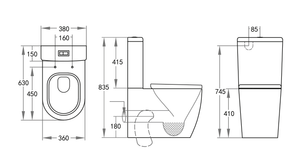 KDK Toilets KDK025 — Veda KDK025 Tornado Toilet Suite