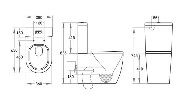 KDK Toilets KDK025 — Veda KDK025 Tornado Toilet Suite