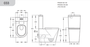 KDK Toilets KDK033 — Alpha Rimless Tornado KDK033 Toilet Suite