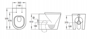 KDK Toilets KDK102 Avery Wall Faced Floor Pan
