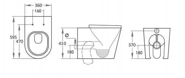 KDK Toilets KDK102 Avery Wall Faced Floor Pan