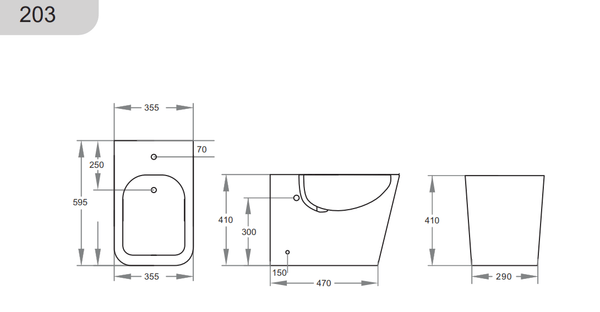 KDK Toilets KDK203 Qubist Bidet