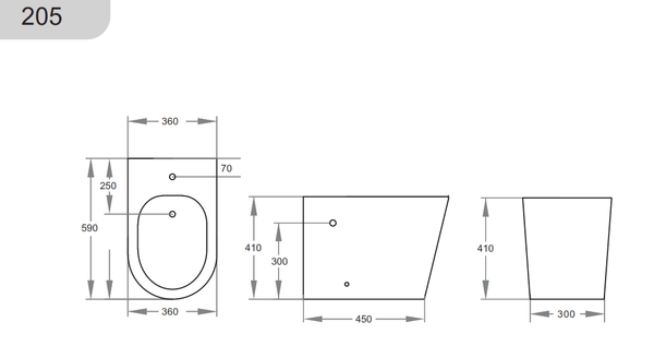 KDK Toilets KDK205 Veda BTW Bidet
