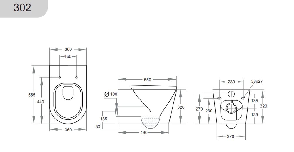 KDK302 Avery Wall Hung Pan