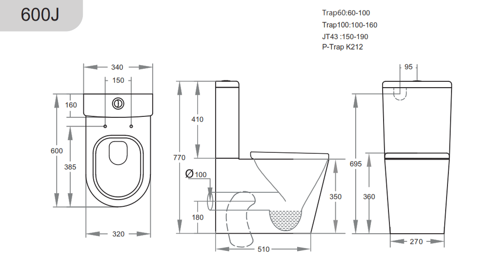 KDK600J Avis Rimless Junior Toilet Suite
