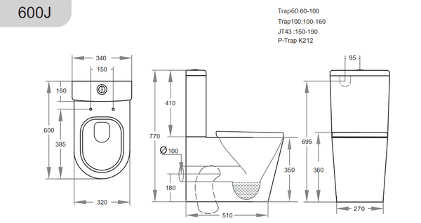 KDK Toilets KDK600J Avis Rimless Junior Toilet Suite