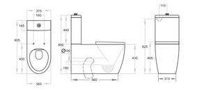 KDK Toilets KDK800 Asta Care Rimless Disabled Toilet Suite