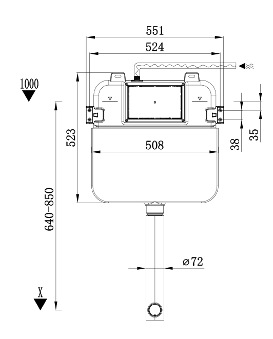 KDK Toilets R&T In-Wall Floor Toilet Suit
