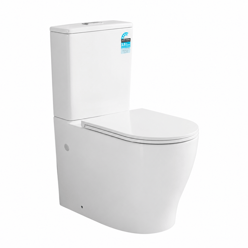 KDK Toilets V043 Sylea Tornado Rimless Back To Wall Toilet Suite 655x380x860mm