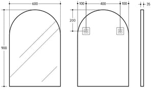 KDK Vanities KDK- KAR6090F-MB MATTE BLACK ALUMINIUM FRAMED MIRRORS 600*900MM