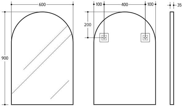 KDK Vanities KDK- KAR6090F-MB MATTE BLACK ALUMINIUM FRAMED MIRRORS 600*900MM