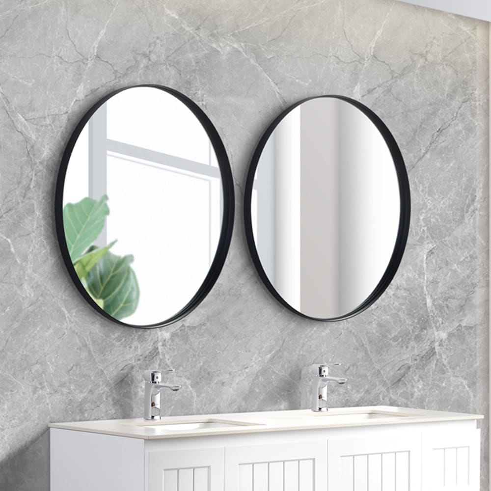 KDK Vanities KDK- KR600F-MB MATTE BLACK ALUMINIUM FRAMED MIRRORS 600MM