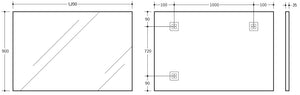 KDK Vanities KDK- KS1290F-MB MATTE BLACK ALUMINIUM FRAMED MIRRORS 1200*-900MM