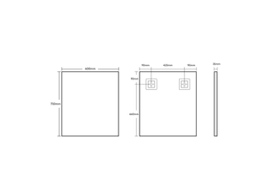 KDK Vanities KDK- KS6075F-MB MATTE BLACK ALUMINIUM FRAMED MIRRORS 600*750MM
