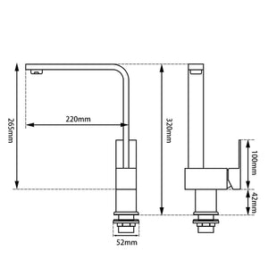 TSI Mixer Taps Black Kitchen Sink Mixer Tap OX1010.KM