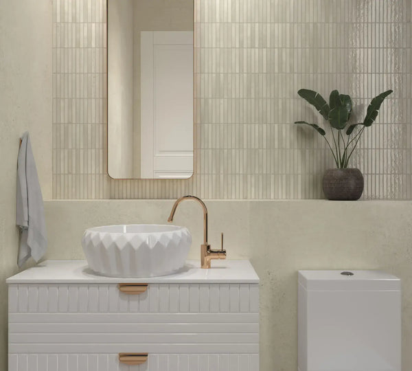 ET Tile Dune Ivory Glossy Kit-Kat Mosaic Tile 115X231mm