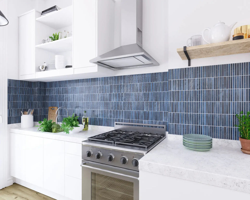 Dune Ocean Glossy Kit-Kat Mosaic Tile 115X231mm