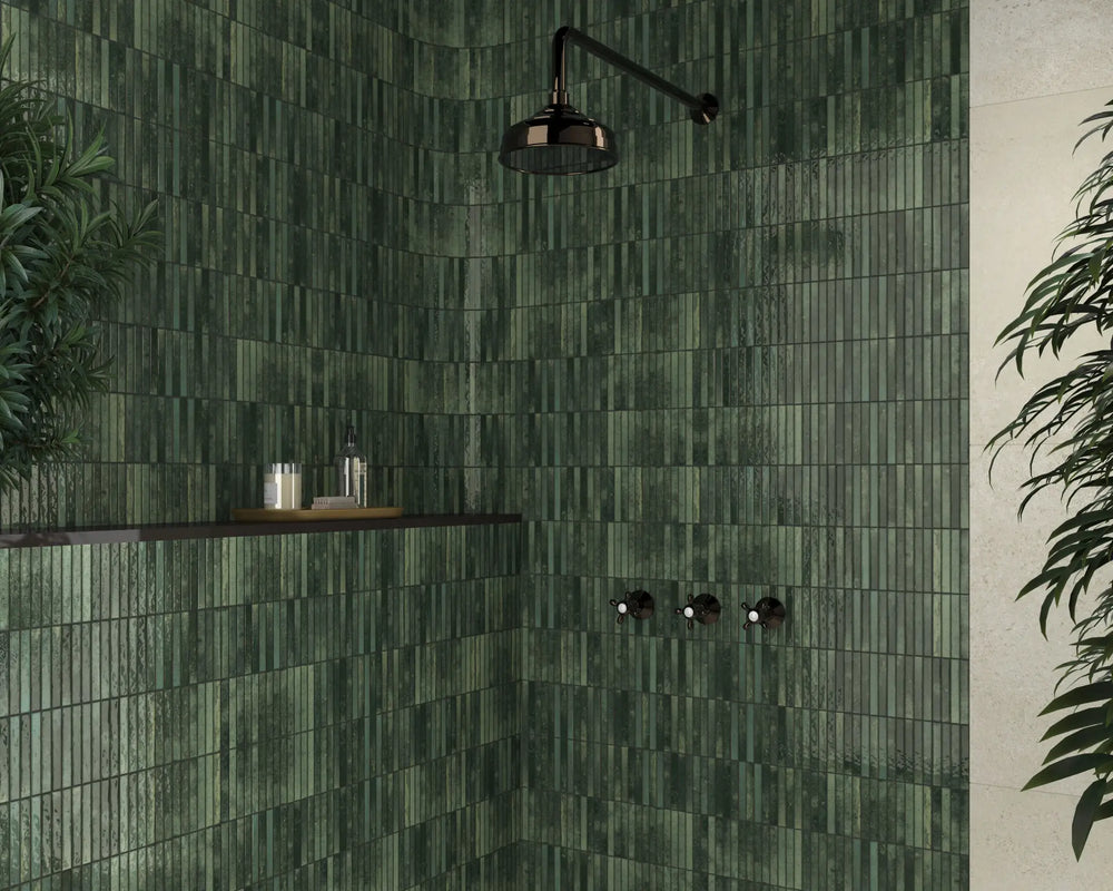 Dune Grass Glossy Kit-Kat Mosaic Tile 115X231mm