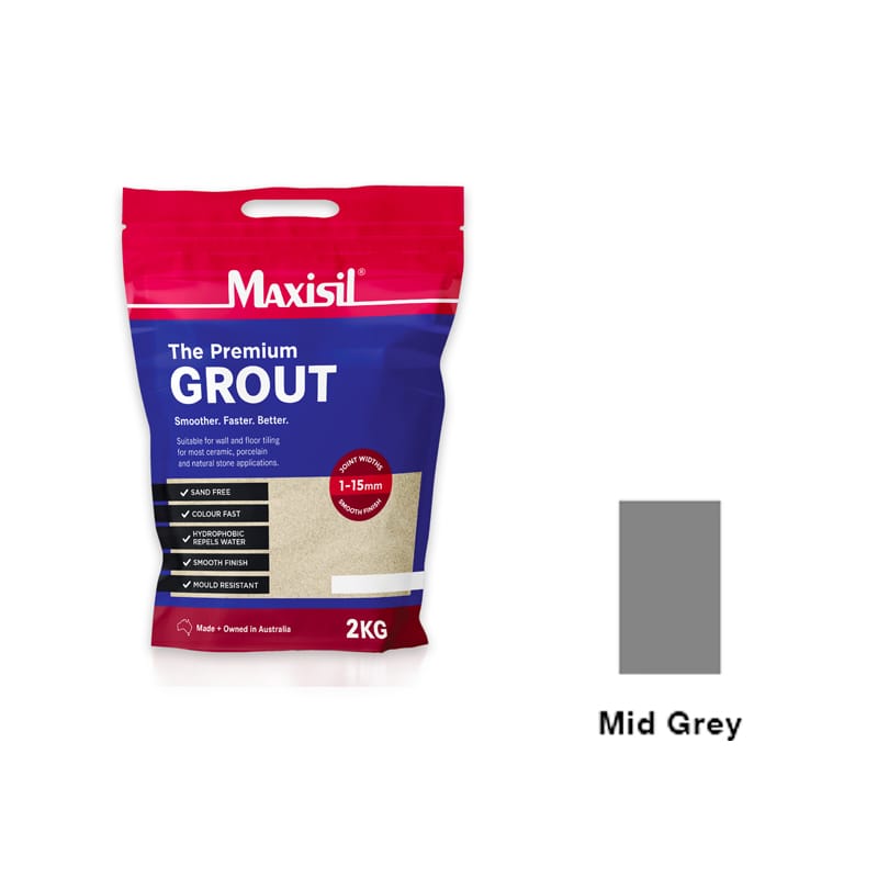MAXISIL Maxisil Premium Grout - MID Grey 2KG