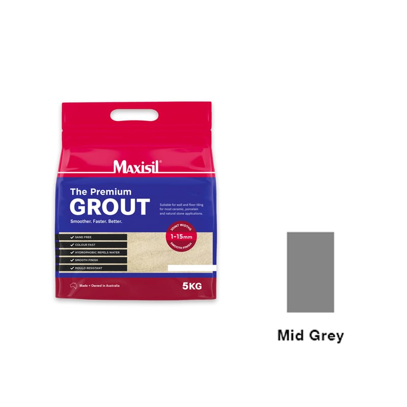 MAXISIL Maxisil Premium Grout - MID Grey 5KG