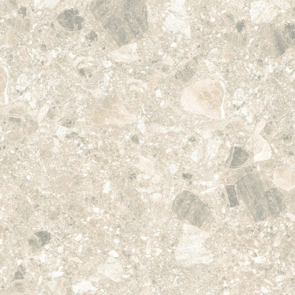 Melbourne Porcelain Tile Terrazo Bianco Matt / Textured Tile 600x600mm