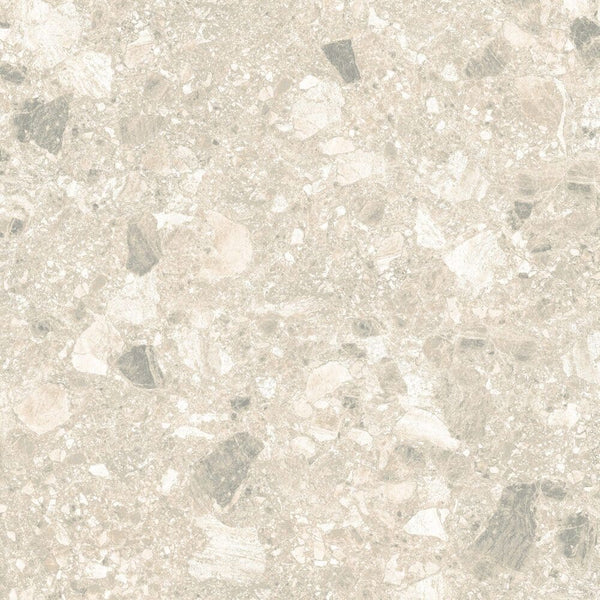 Melbourne Porcelain Tile Terrazo Bianco Matt / Textured Tile 600x600mm