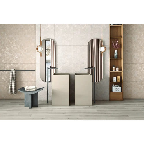 Melbourne Porcelain Tile Kaeba Alabaster Drab Textured Tile 600x600mm