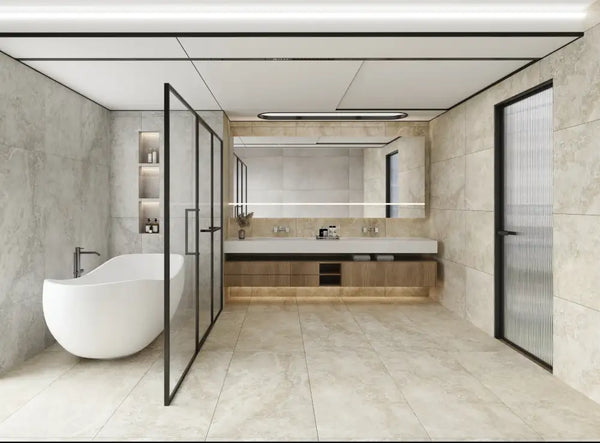 Melbourne Porcelain Tile Travertine Cross Crema Matt Tile 600x600mm