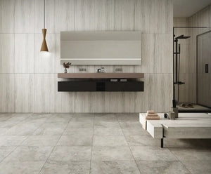 Melbourne Porcelain Tile Travertine Cross Silver Matt Tile 600x600mm