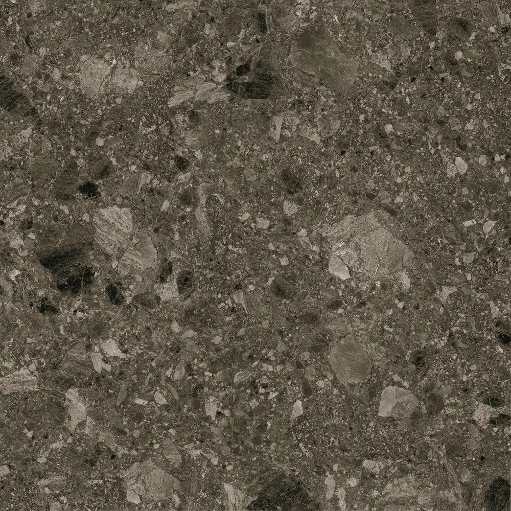 Melbourne Porcelain Tile Terrazo Dark Matt / Textured Tile 600x600mm