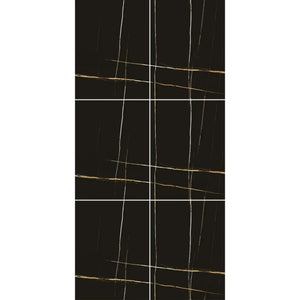 Melbourne Porcelain Tile Noir Gold Polished Tile 750x1500mm