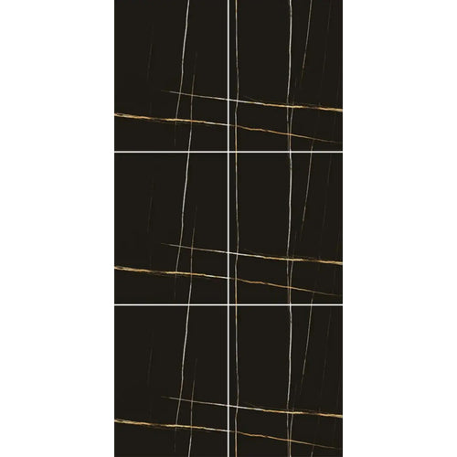Melbourne Porcelain Tile Noir Gold Polished Tile 750x1500mm