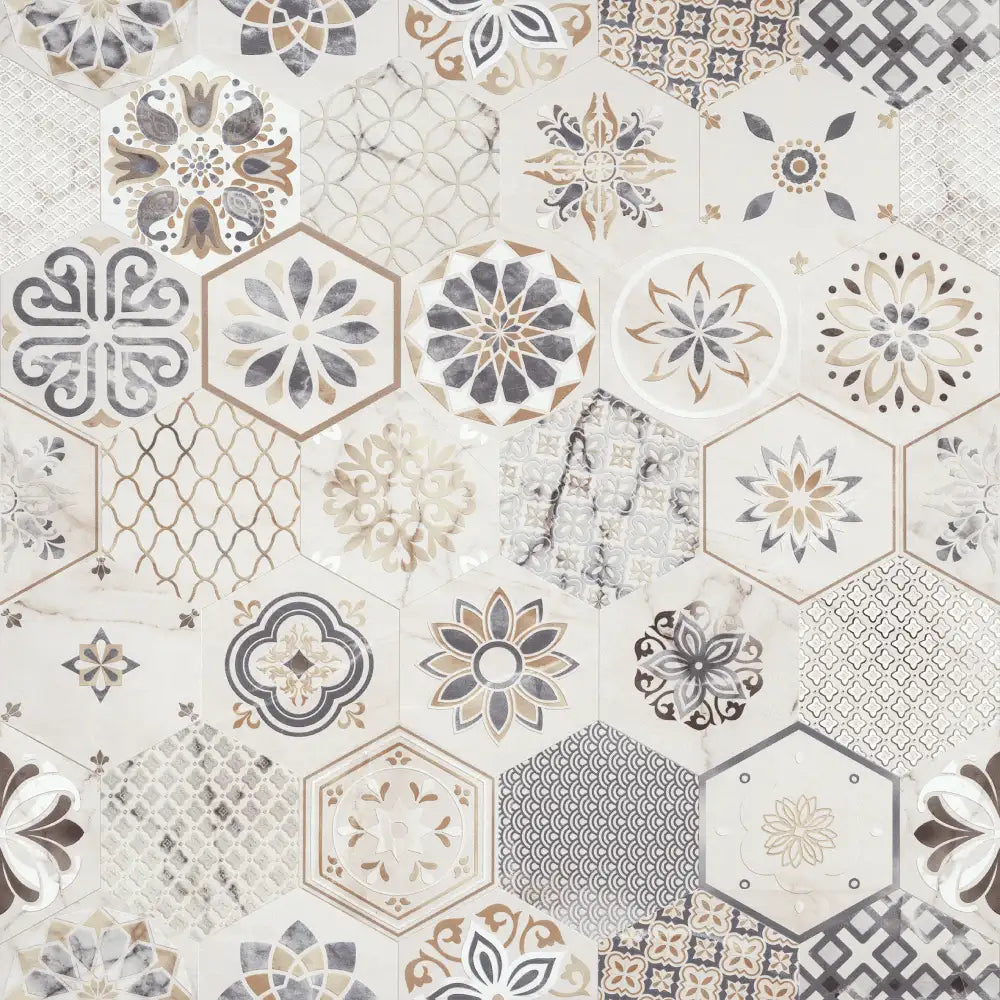 Melbourne Porcelain Tile Roma Ornament Satin Tile 600x600mm