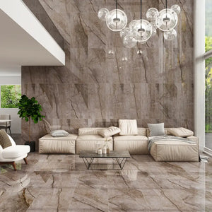 Melbourne Porcelain Tile Marmo Florence Grey Polished Tile 600x600mm