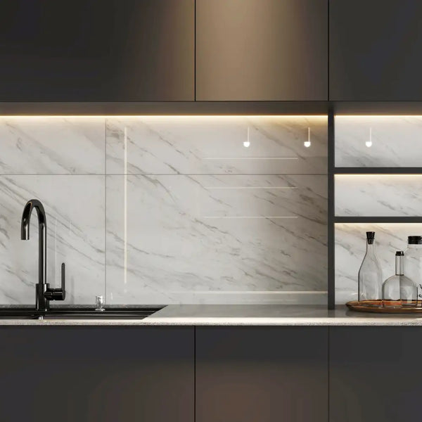 Melbourne Porcelain Tile Marmo Volkas Polished Tile 600x600mm