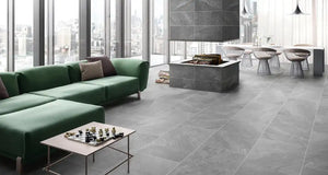 Melbourne Porcelain Tile Rocky Mid Grey Matt Tile 600x600mm