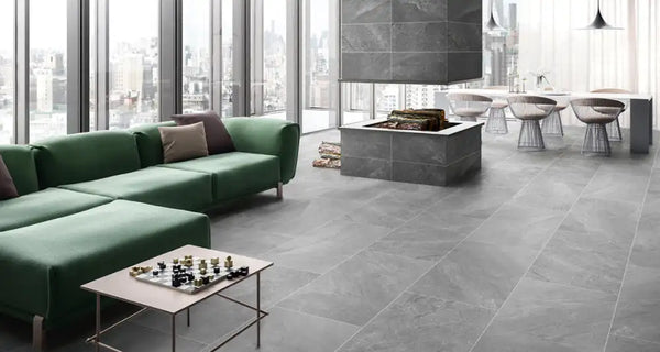 Melbourne Porcelain Tile Rocky Mid Grey Matt Tile 600x600mm